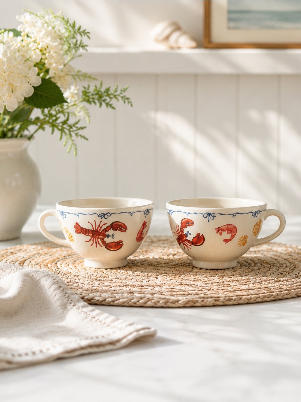 Urban Outfitters Hamptons Ceramic Teacup - Set of 2 | NWT